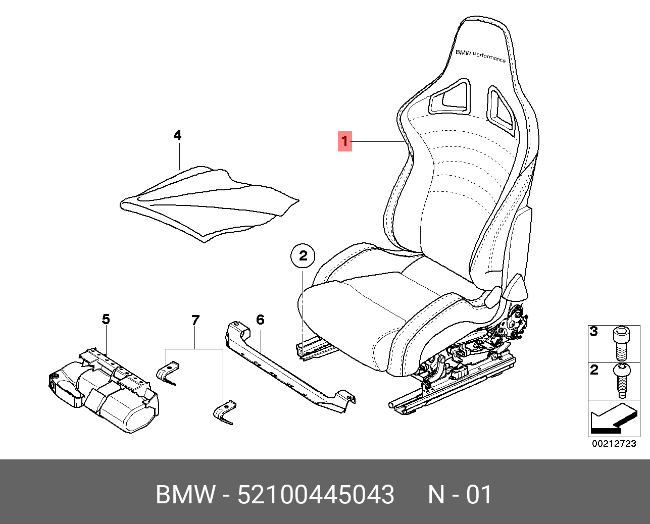 52100445043 BMW Спортивное сиденье | Купить запчасть