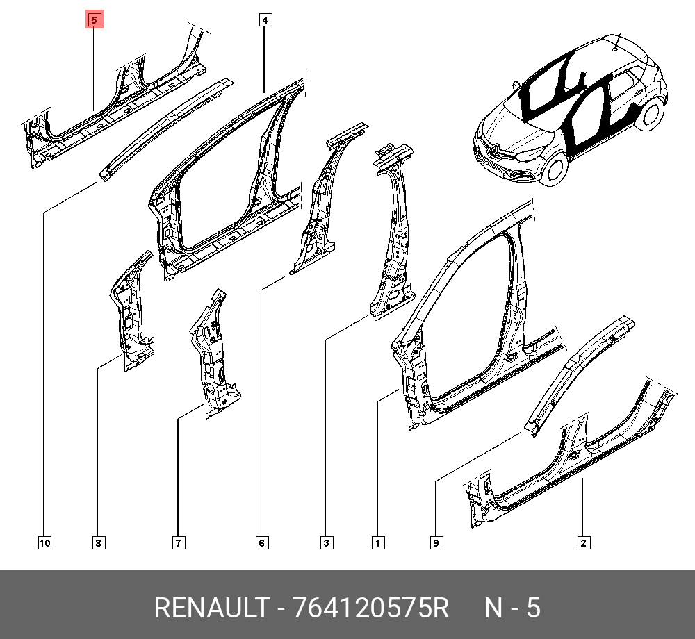 Рено каптур схема бампера