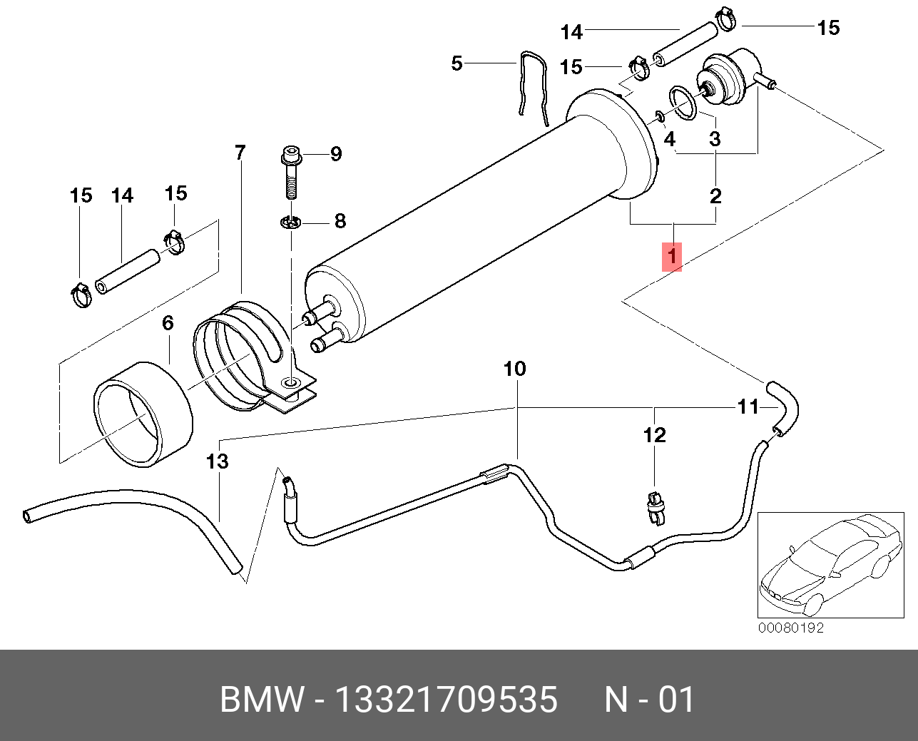 Фильтр топливный   BMW арт. 13321709535