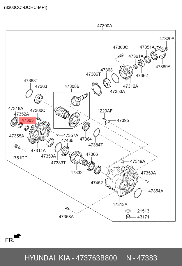  Сальник раздатки правый (Hyundai/Kia) 473763B800