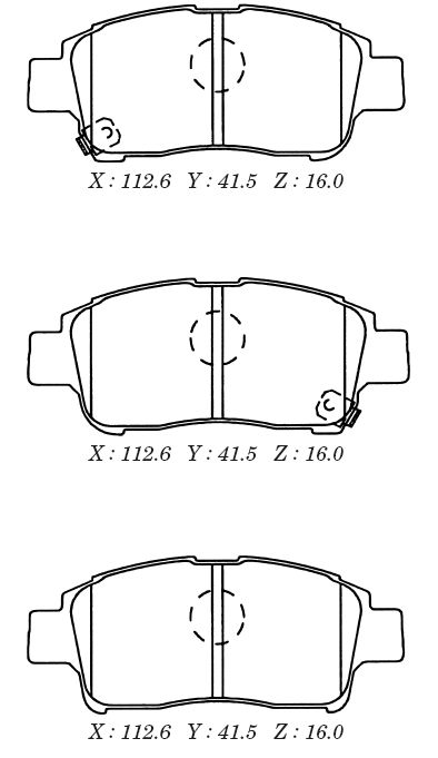 колодки тормозные передние (112,6*41,5) TOYOTA YARIS (P10) 1.0-1.3 98-05