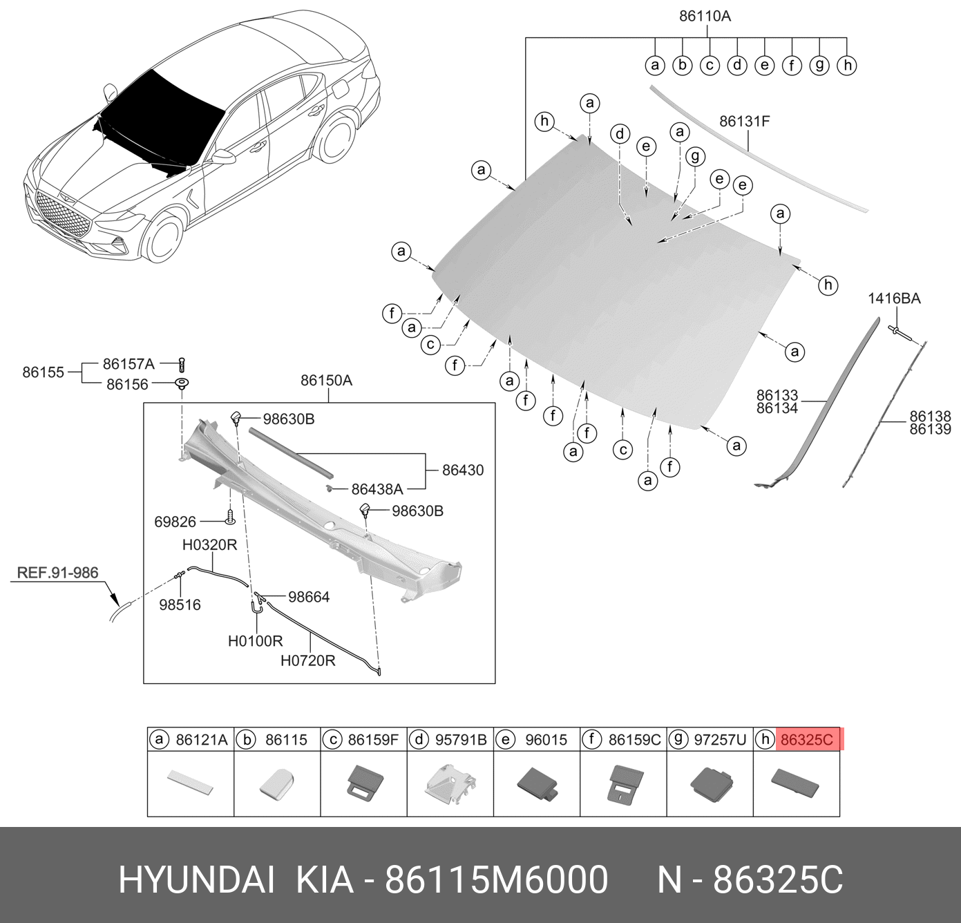 86115M6000 Hyundai/Kia ОГРАНИЧИТЕЛЬ СТЕКЛА ДВЕРИ - купить, цена в  Санкт-Петербурге