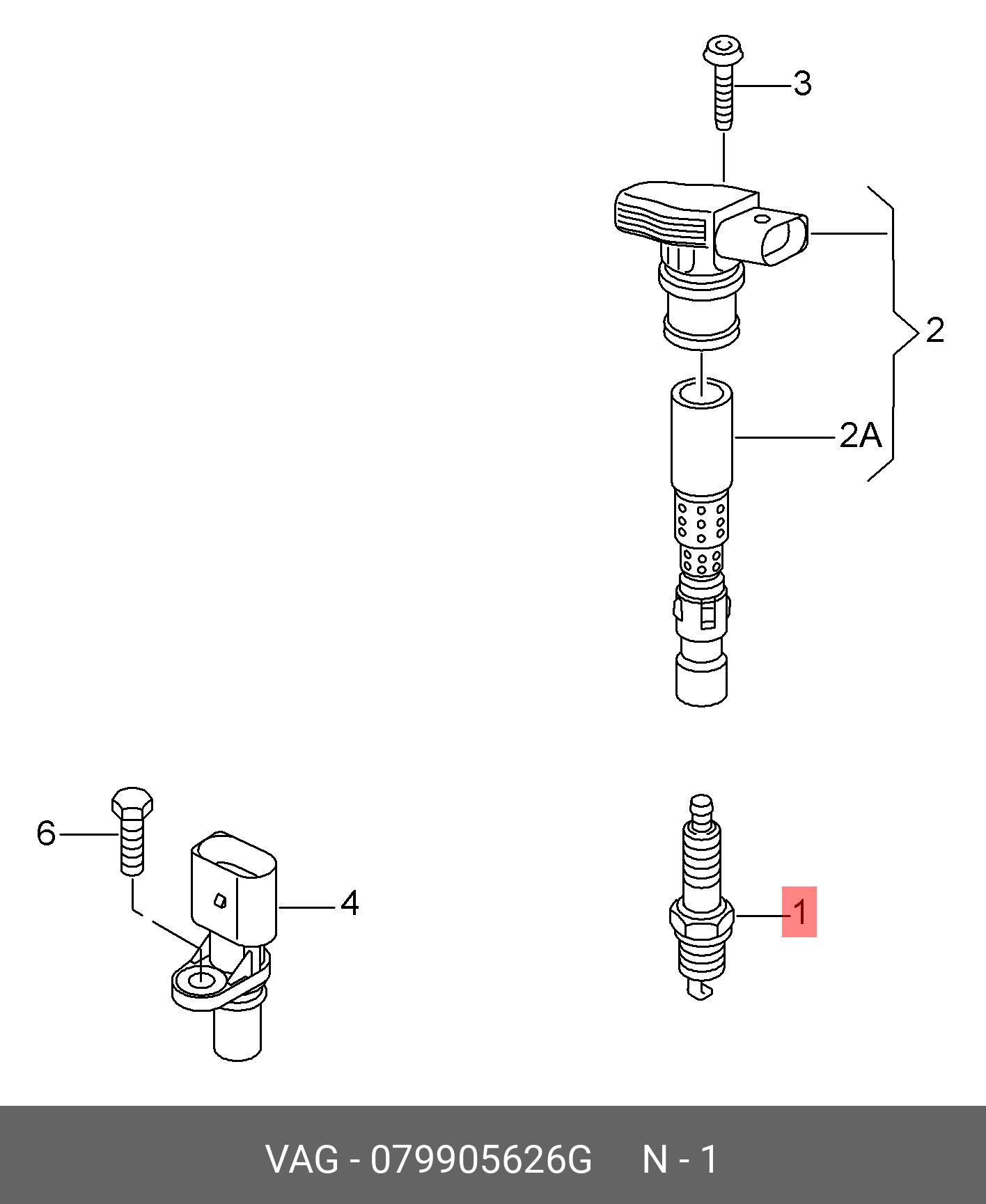 Свеча зажигания   VAG арт. 079905626G