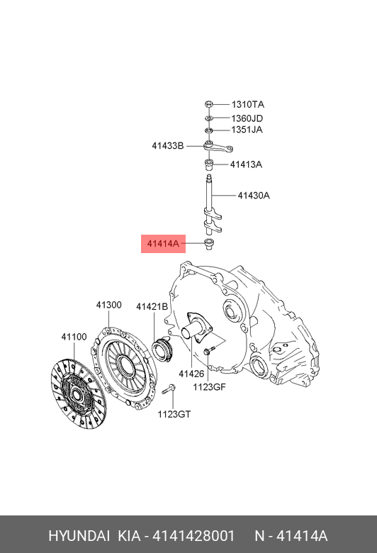  Втулка стержня вилки сцепления (Hyundai,Kia) 4141428001
