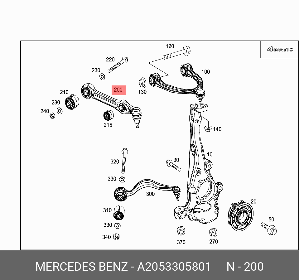 Схема передней подвески мерседес w220