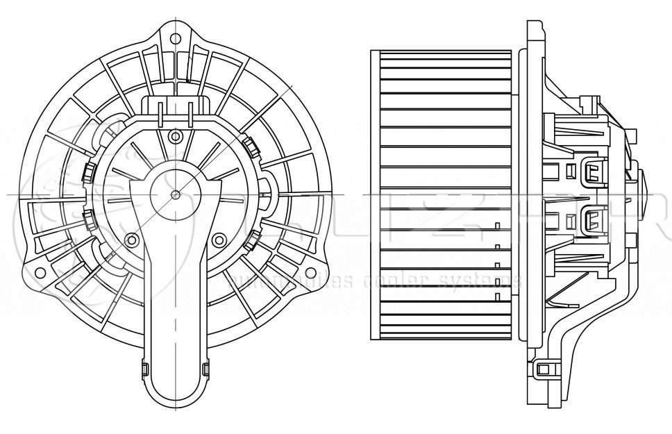 мотор печки (вентилятор отопителя салона) (тип Halla)