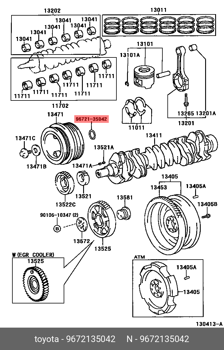 96721-35042 Кольцо TOYOTA LEXUS купить, цена в Челябинске