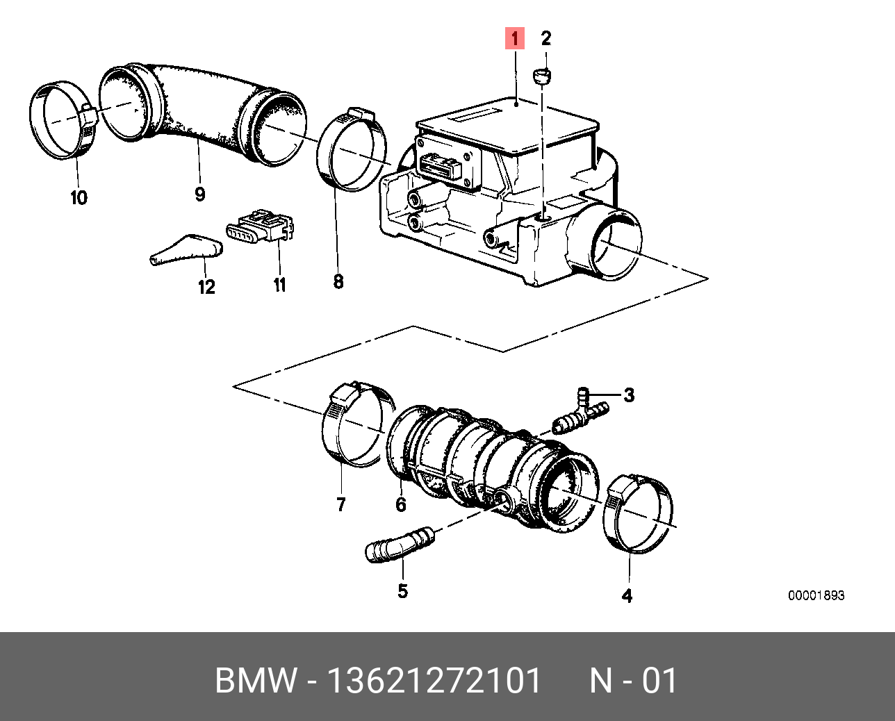 activauto.ru деталь - Датчик массового расхода воздуха - ДМРВ производитель  - BMW артикул - 13 62 1 272 101, купить в г. Кирове. Интернет-магазин Актив  Авто тел. +(8332)-431000.