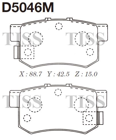колодки тормозные задние дисковые 88*47 (см VIN)