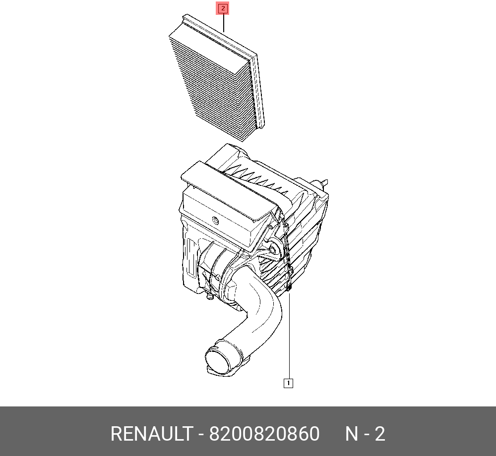 Фильтр воздушный   RENAULT арт. 8200820860