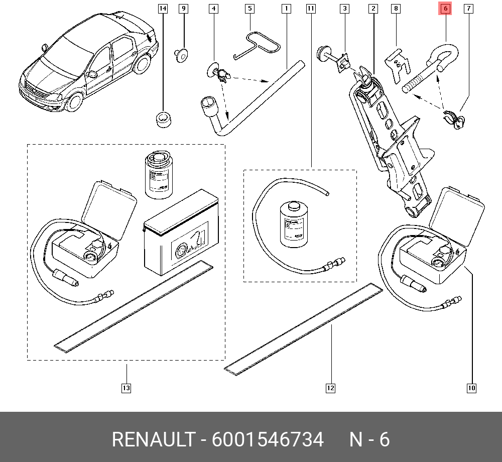 Крюк буксировочный  (Renault) 6001546734
