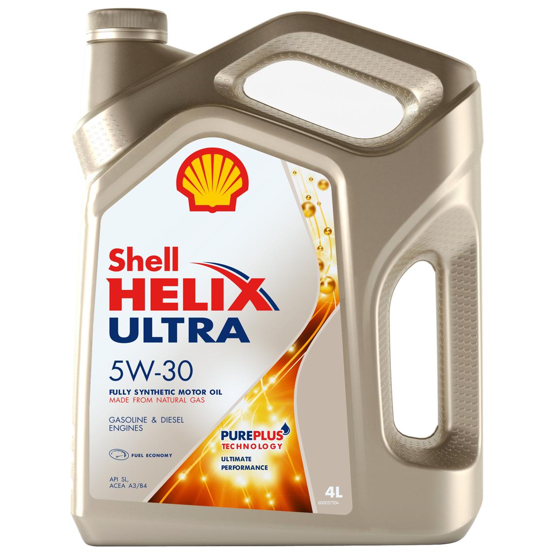 Масло моторное "SHELL Helix Ultra 5W-30 API SL, ACEA A3/B4", 4л
