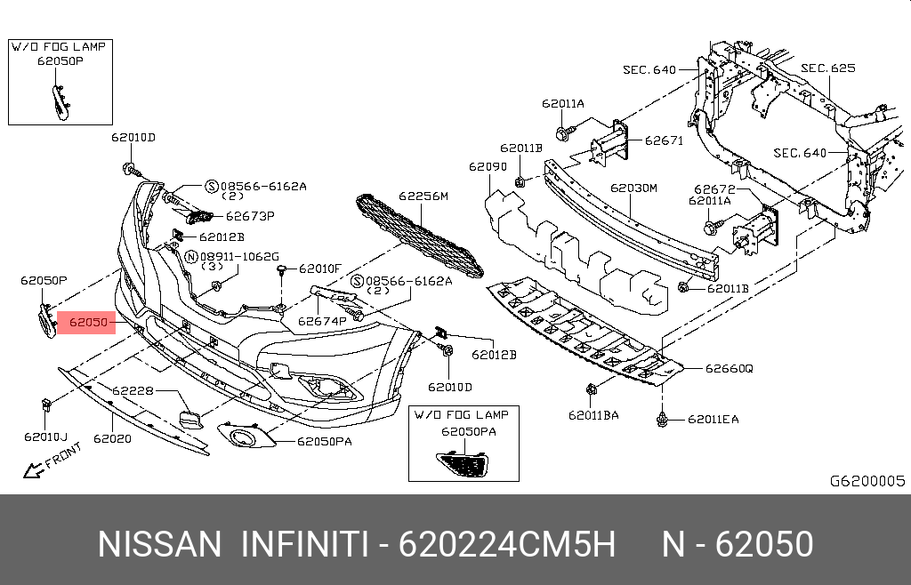 62072-4CM0A Nissan OEM Genuine MOULE-BUMPER - eBay