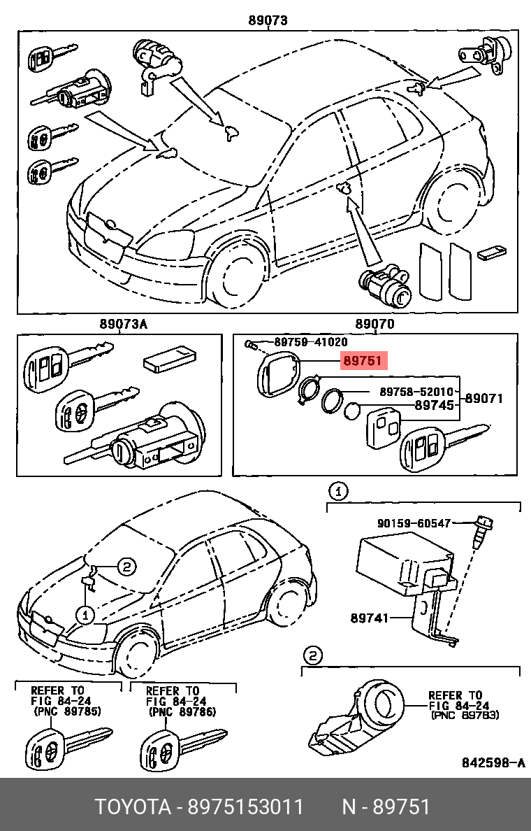 89751-53011 НАКЛАДКА КЛЮЧА TOYOTA LEXUS купить, цена в Челябинске