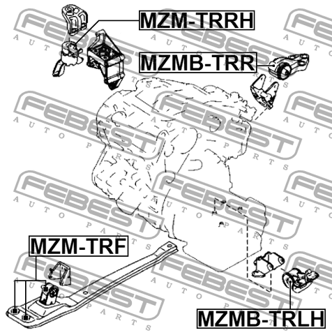 Подушка (опора) двигателя задняя MZMBTRR