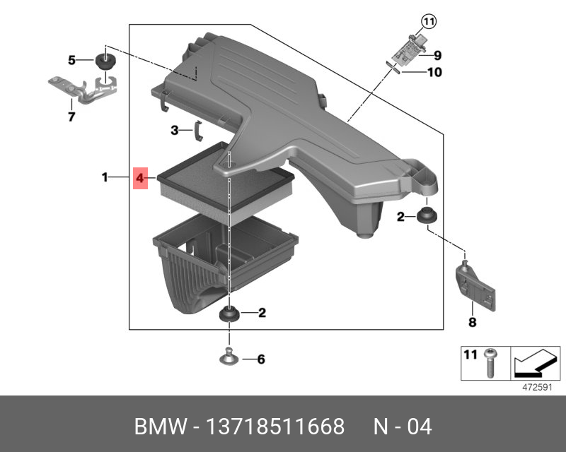 Фильтр воздушный   BMW арт. 13718511668