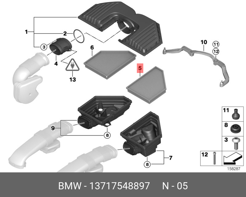 Фильтр воздушный правый   BMW арт. 13717548897