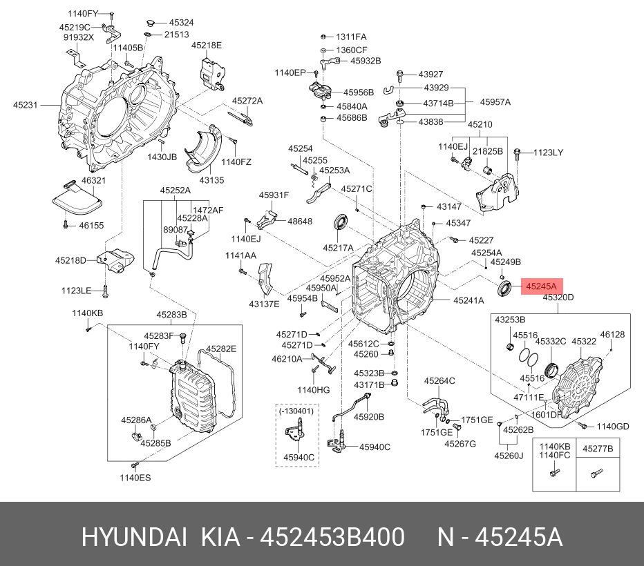  Сальник привода левый АКПП (Hyundai/Kia) 452453b400