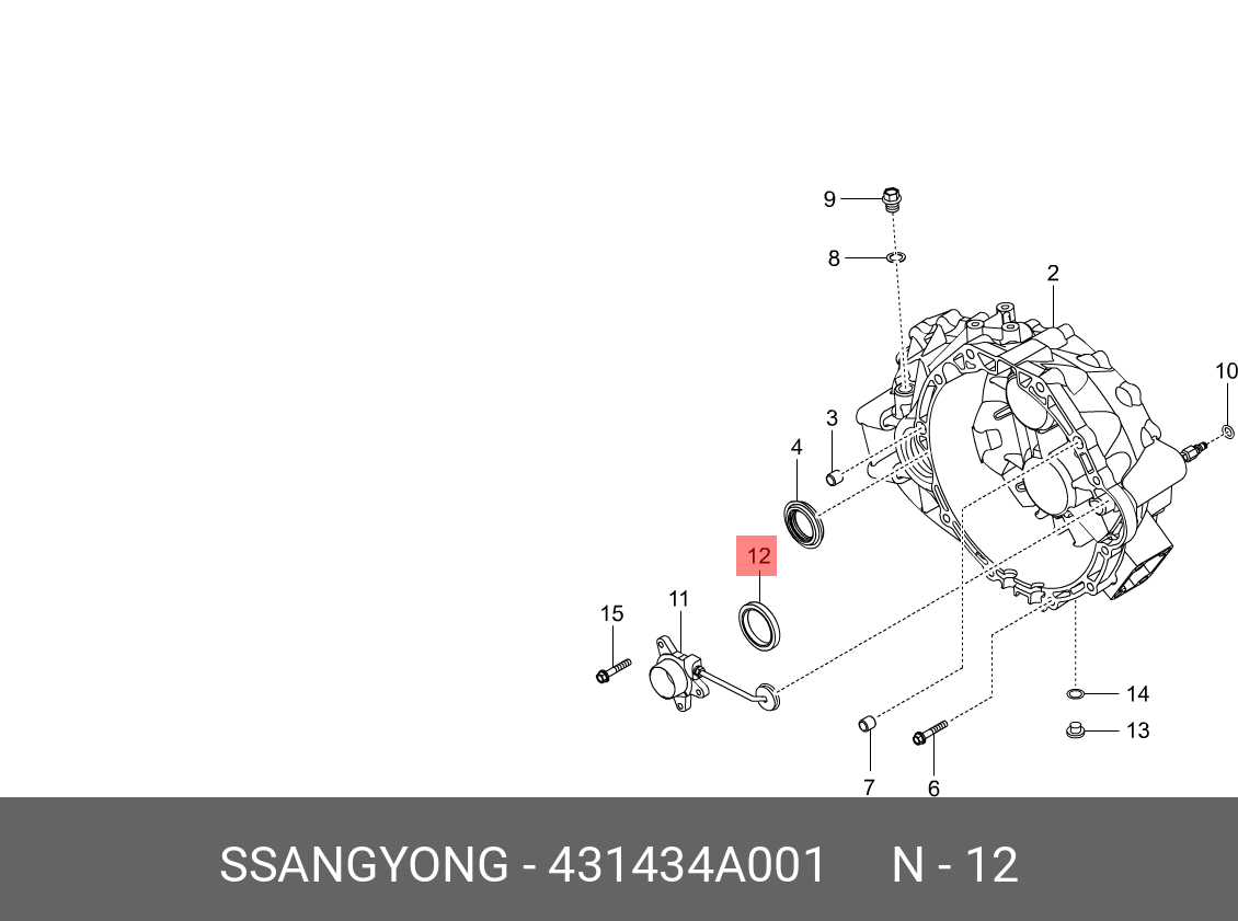  Сальник коленвала 30х45х6 (Ssang Yong) 431434A001