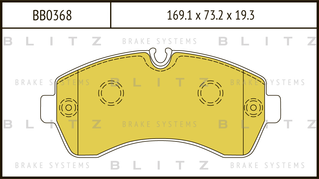 Колодки тормозные передние (с 2006 г.) (BLITZ) BB0368