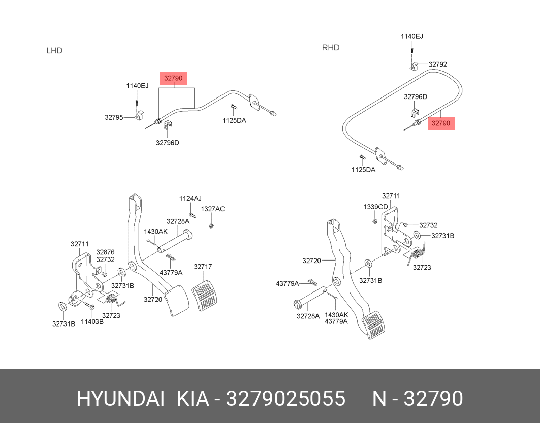 Трос газа (Hyundai) 3279025055