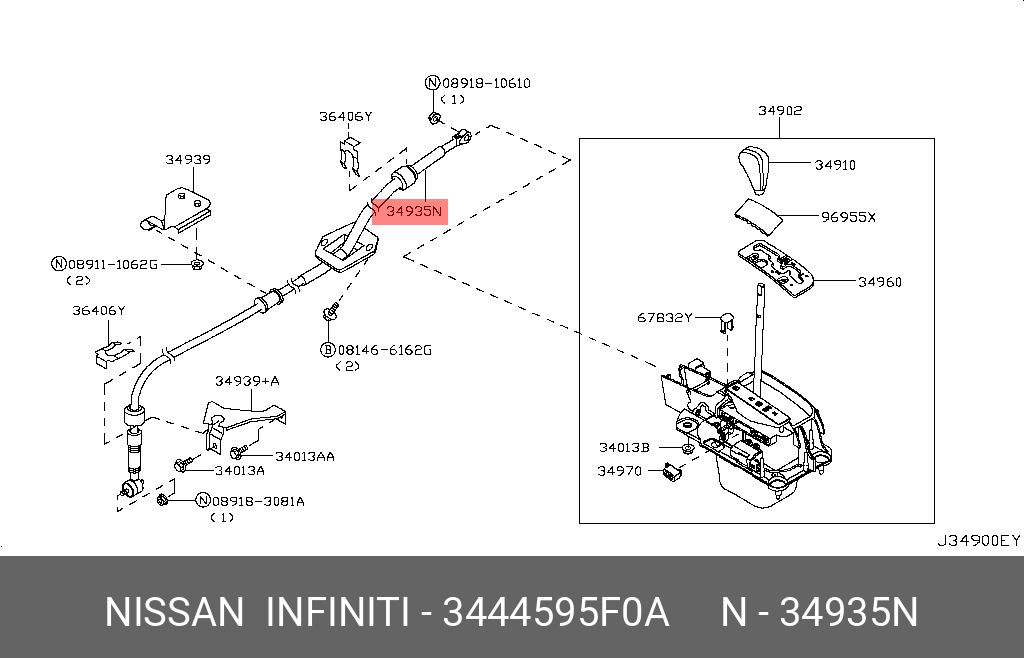 8918. 34902-95f0a. Nissan 34902. 46206-2j00a. 3640654j0a.