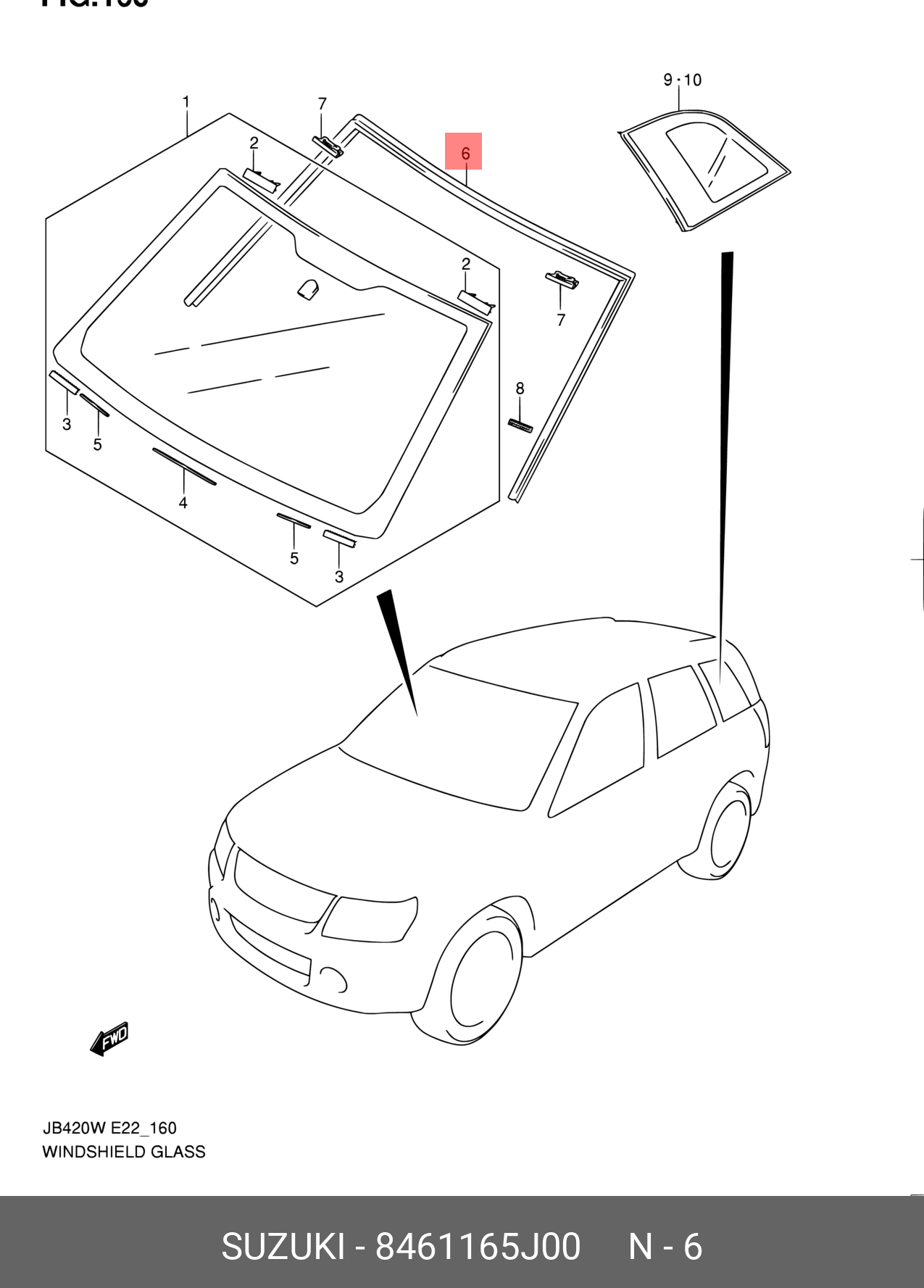 84611-65J00 МОЛДИНГ СТЕКЛА ЛОБОВОГО ! SUZUKI купить, цена в Екатеринбурге