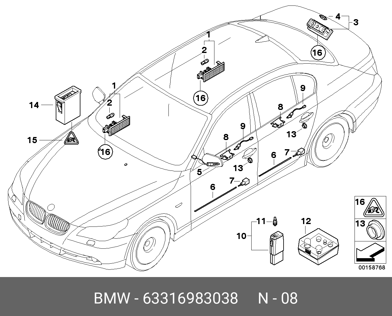 Купить Подсветка ручки двери BMW 63 31 6 983 038 по низкой цене в  интернет-магазине amry.ru