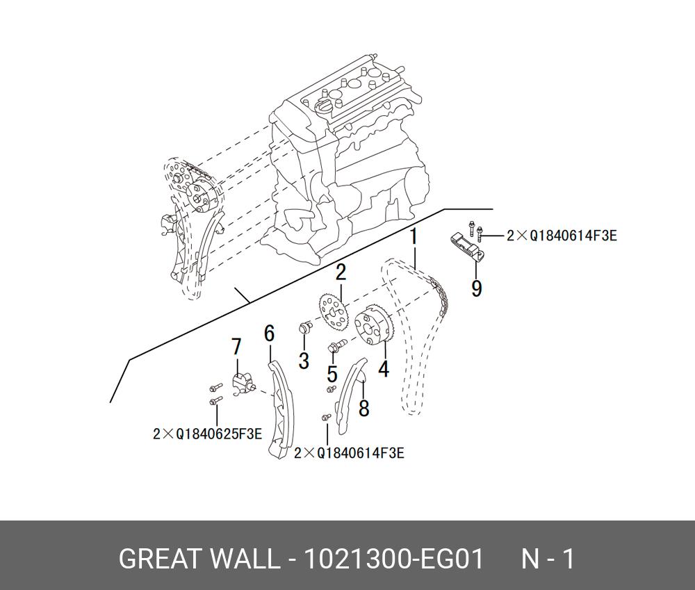 Цепь ГРМ   GREAT WALL арт. 1021300-EG01