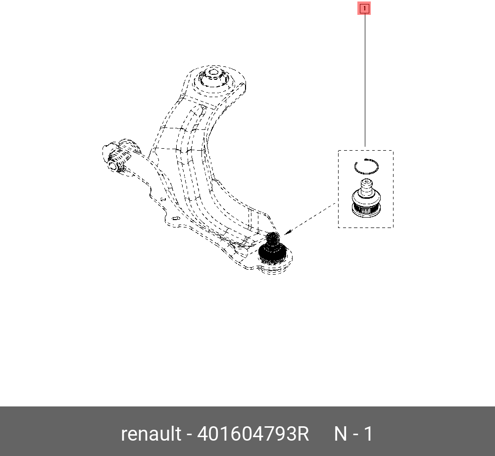Шаровая опора (все модификации) оригинал Renault 401604793R