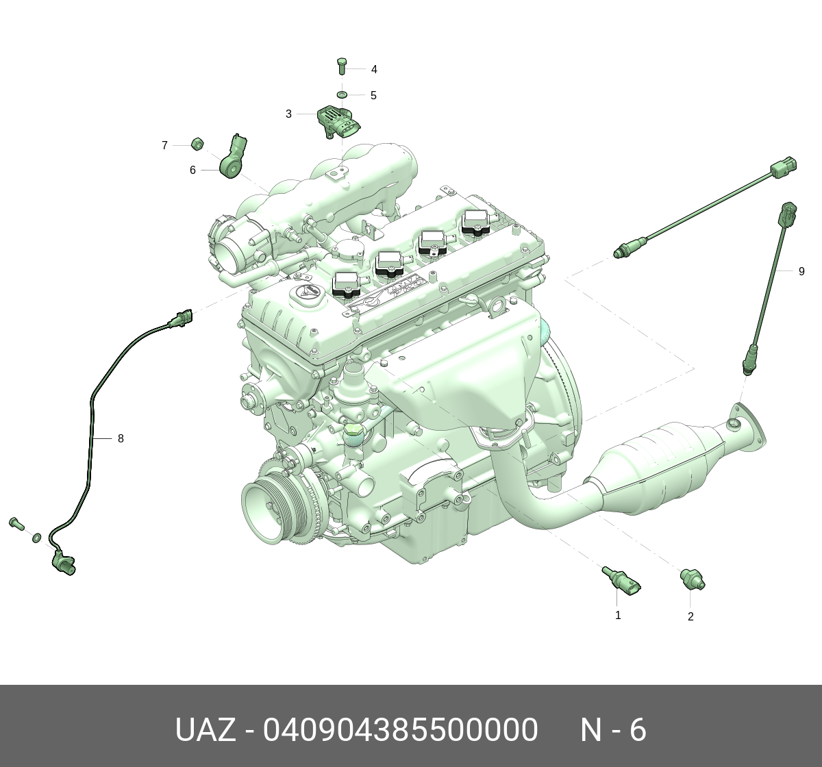 040904385500000 Датчик детонации UAZ UAZ купить, цена в Челябинске