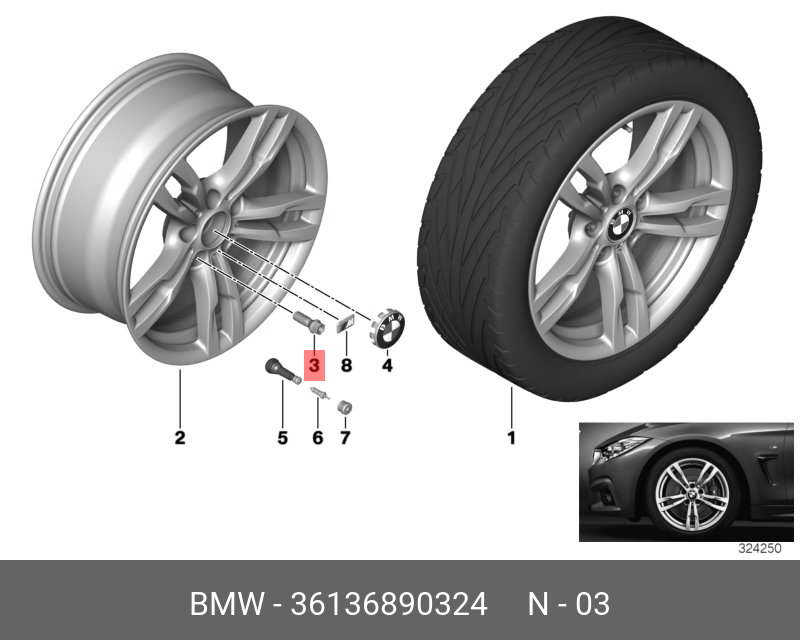 болт колесный BMW X5 (E70) 10-