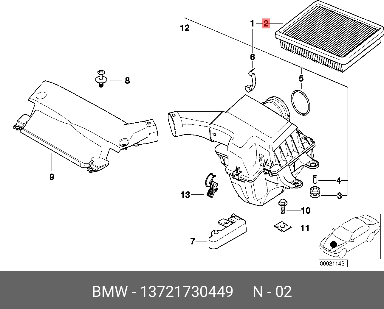 Фильтр воздушный   BMW арт. 13721730449