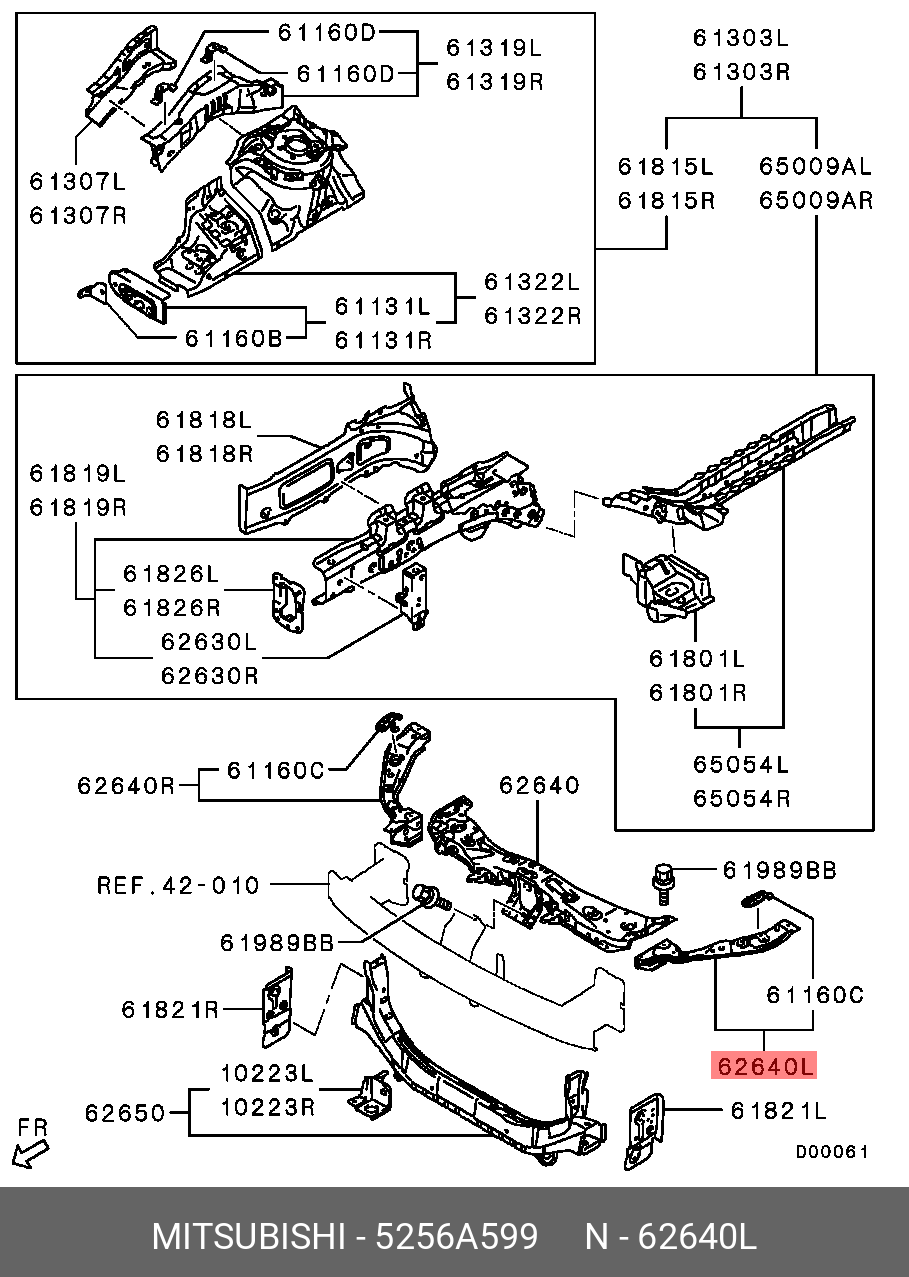 рамка радиатора (панель передняя) верхняя левая часть MITSUBISHI Lancer 10 07-14