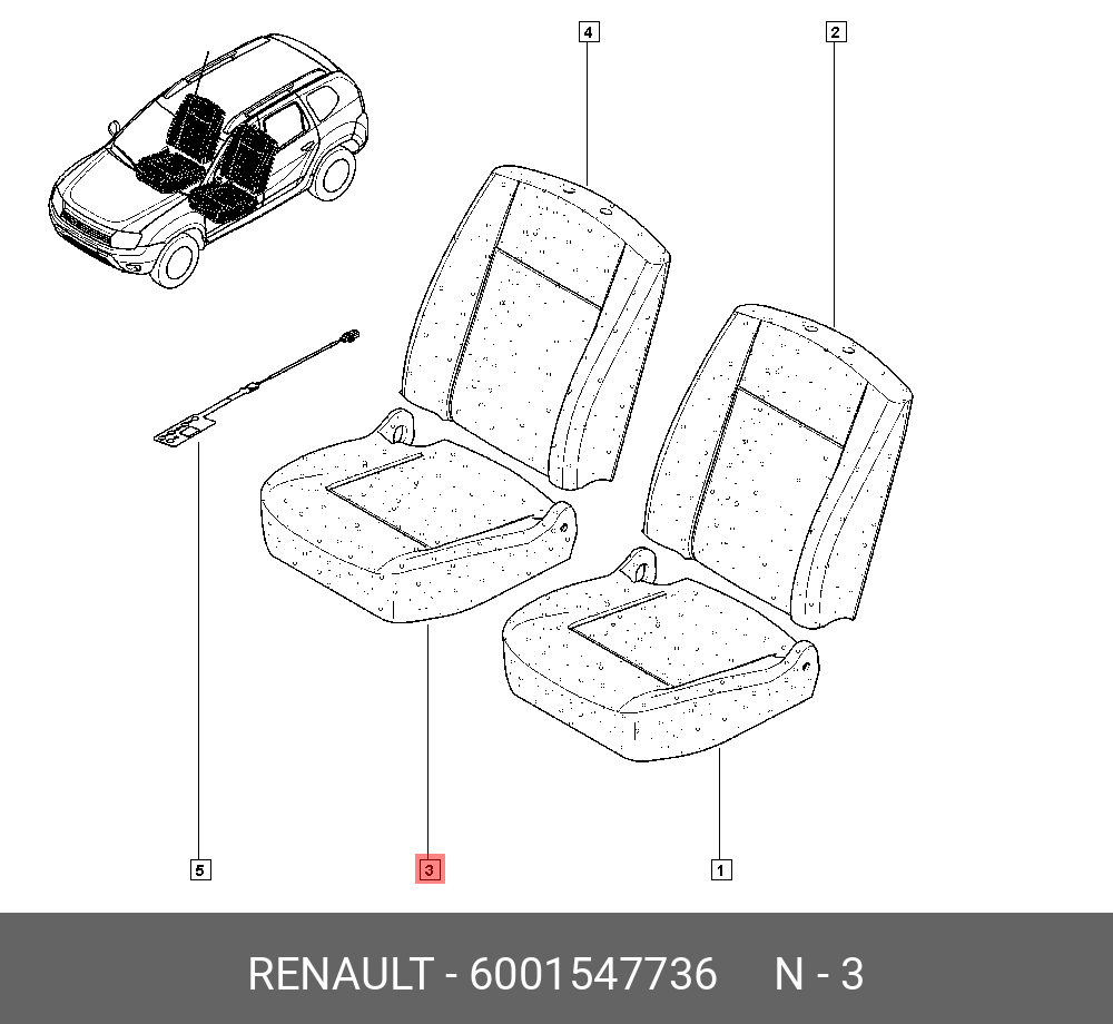 6001547736 RENAULT ПОДУШКА СИДЕНЬЯ (ПОРОЛОН) - купить, цена в  Санкт-Петербурге