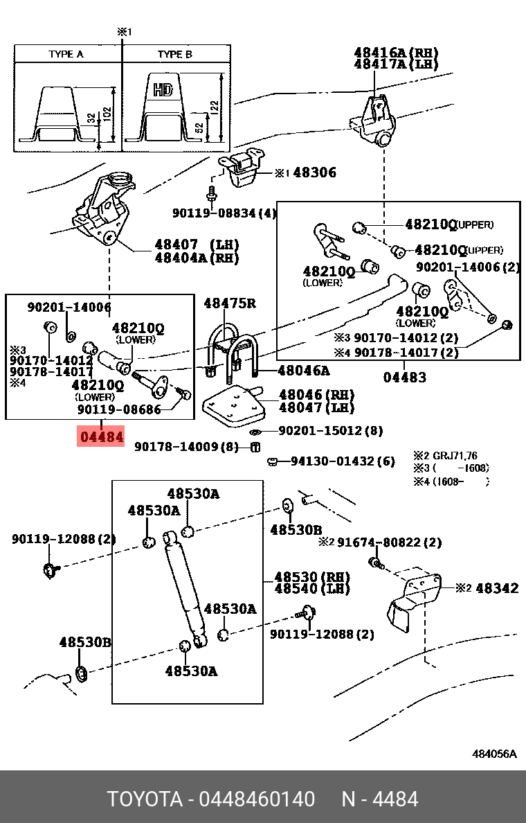 0448460140 (04484-60140) TOYOTA LEXUS Палец рессоры | Купить запчасть