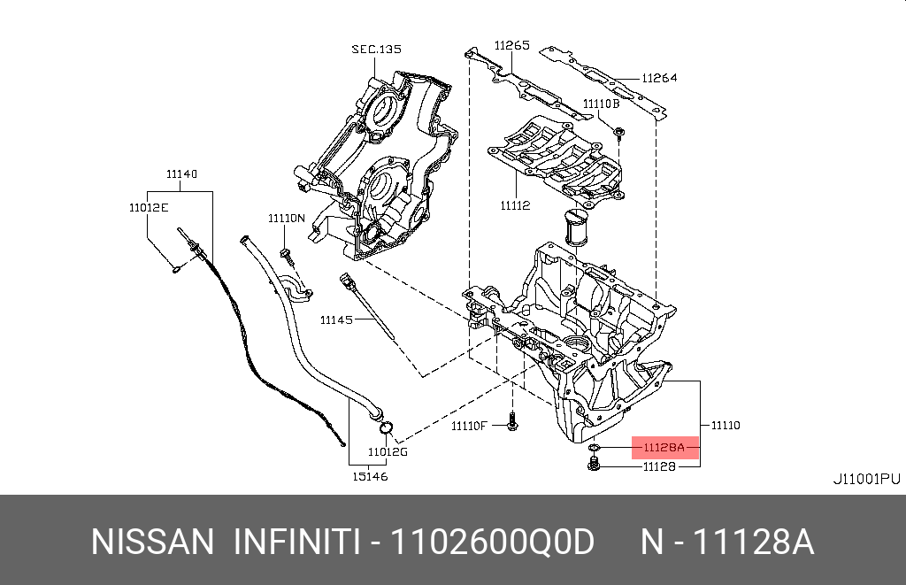 Прокладка сливной пробки поддона двигателя   NISSAN арт. 1102600Q0D