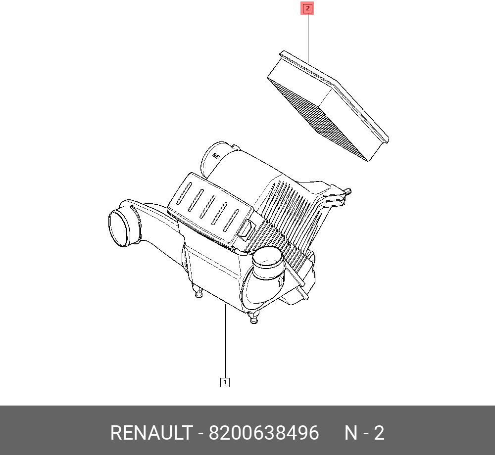 Фильтр воздушный   RENAULT арт. 8200638496