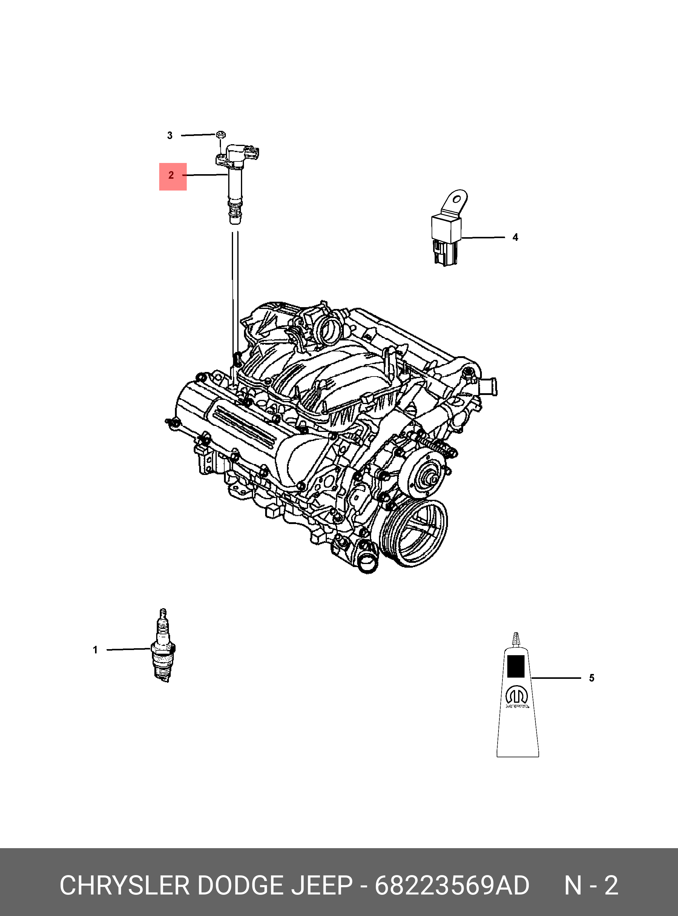 68223 569AD КАТУШКА ЗАЖИГАНИЯ CHRYSLER DODGE JEEP купить, цена в  Екатеринбурге