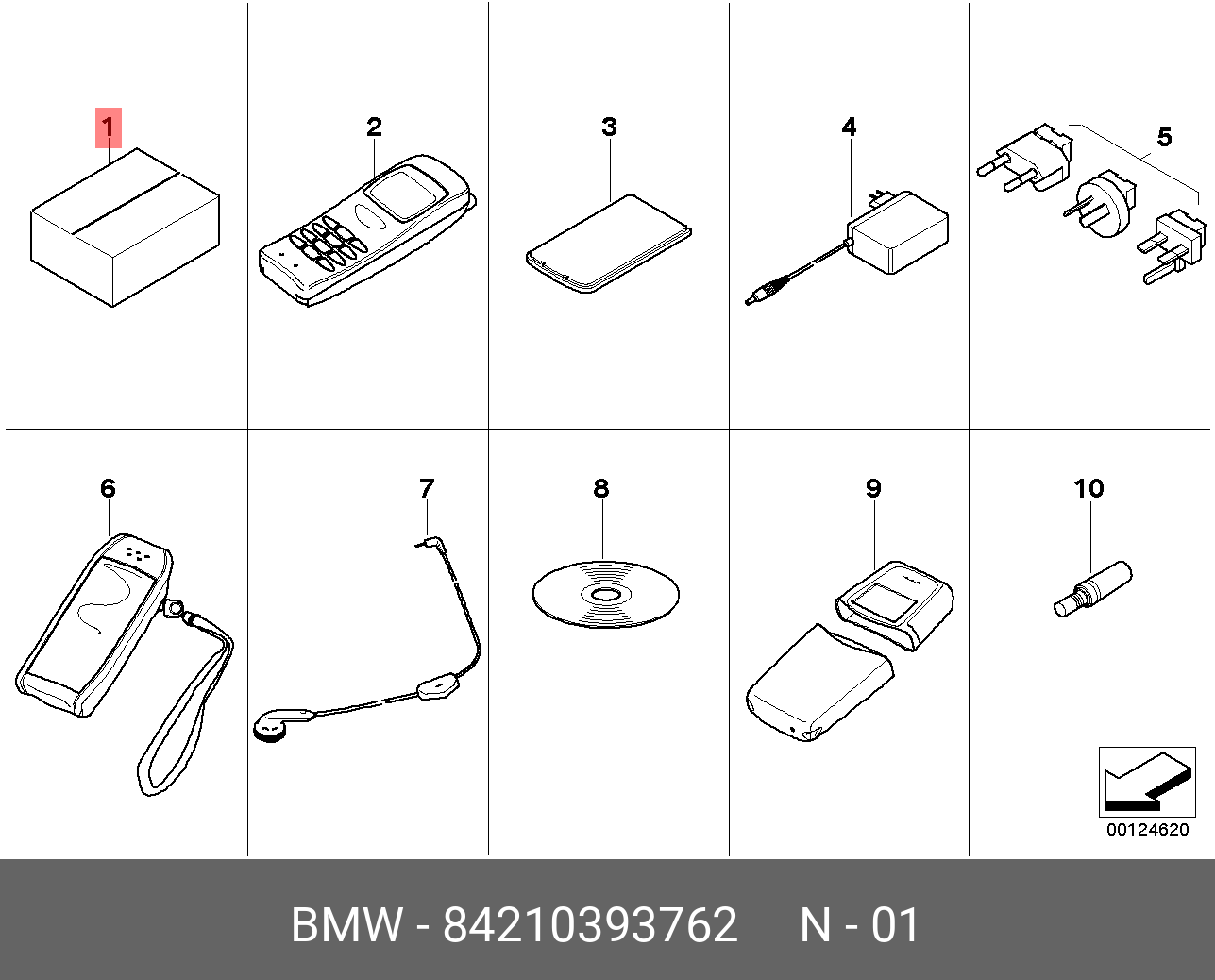 84 21 0 393 762 BMW Возвратный моб.телефон, двухдиапазонный