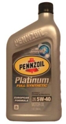 Моторное масло PENNZOIL Platinum European Formula SAE 5W-40 (0,946л)