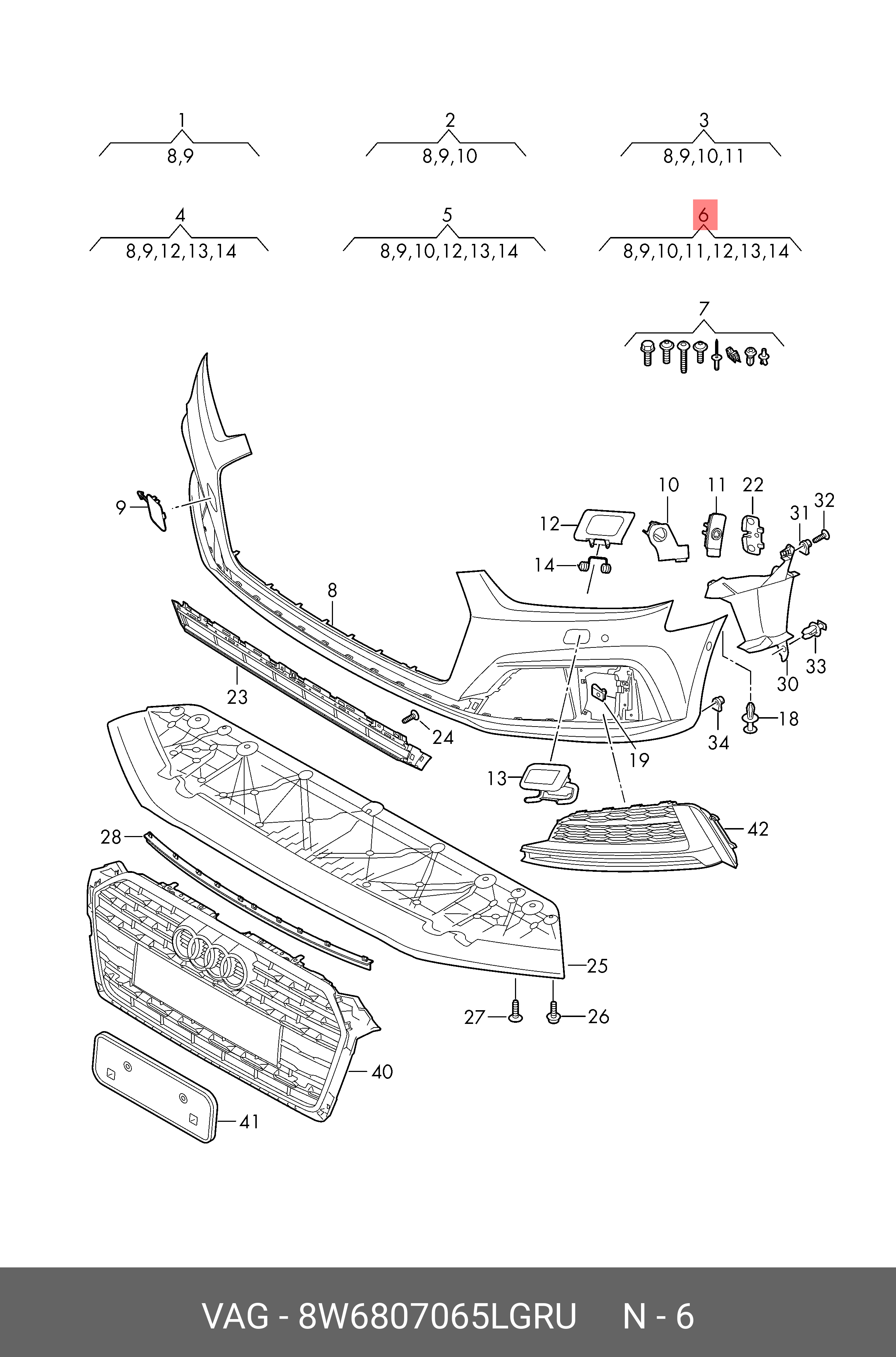 Audi Front Bumper With Grille W L Gru Spare Parts Shop Allparts Ae