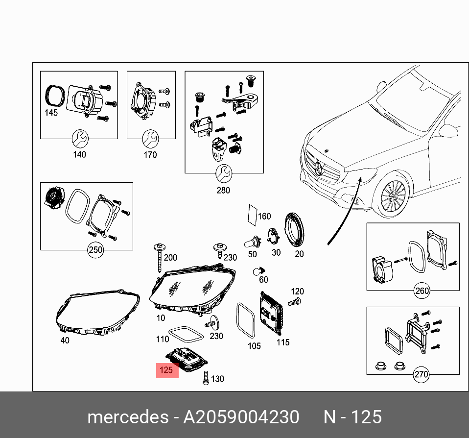 A 205 900 42 30 Блок управления регулировки фары MERCEDES BENZ купить, цена  в Челябинске