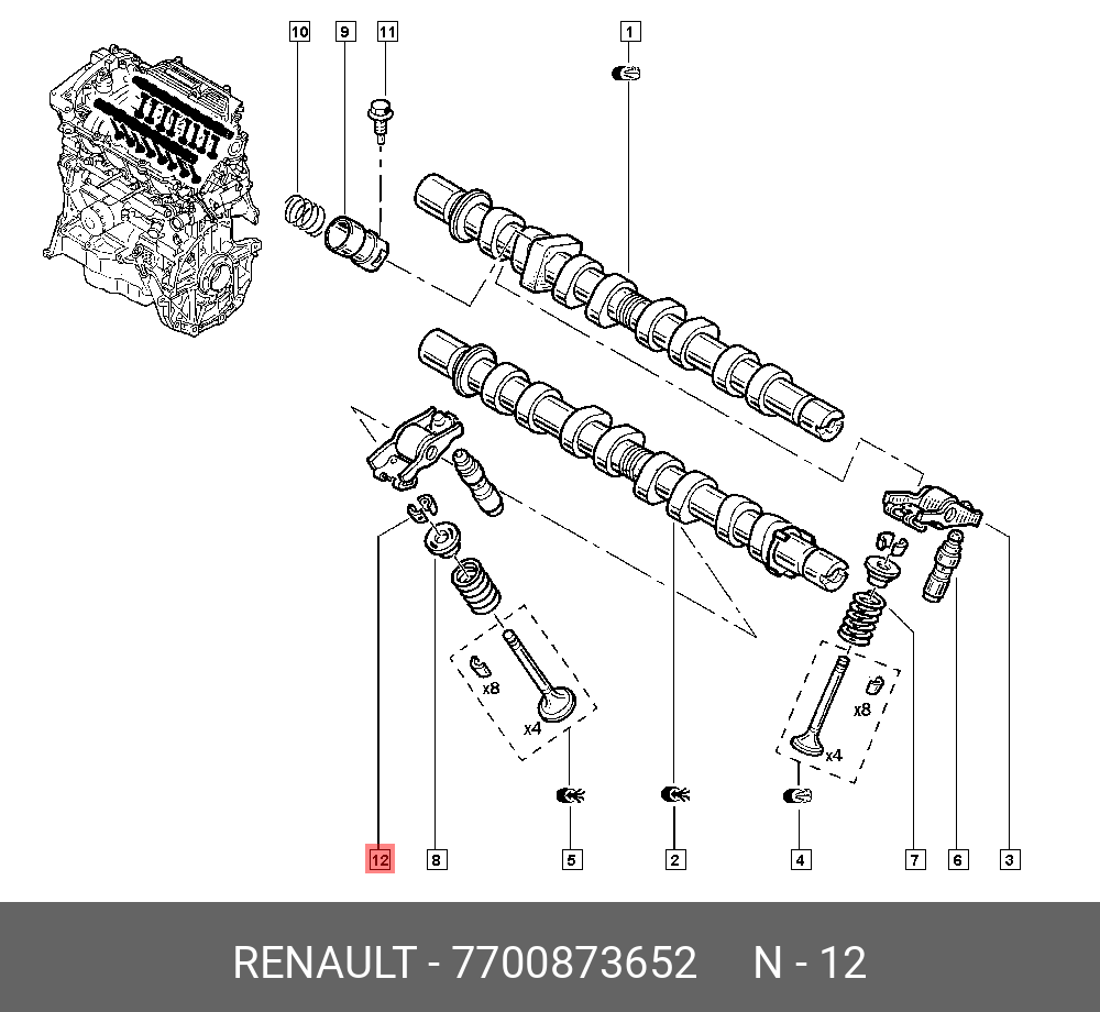 Сухарь клапана половинка (Renault) 7700873652