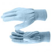 Перчатки трикотажные, голубой, двойная манжета СИБРТЕХ 68676