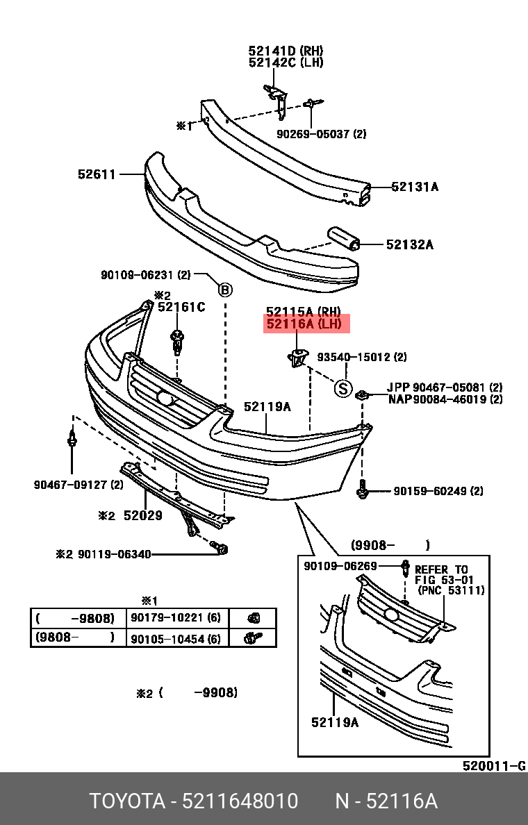 5211648010 TOYOTA SUPPORT, FRONT BUMPER SIDE, LH - купить, цена в  Санкт-Петербурге