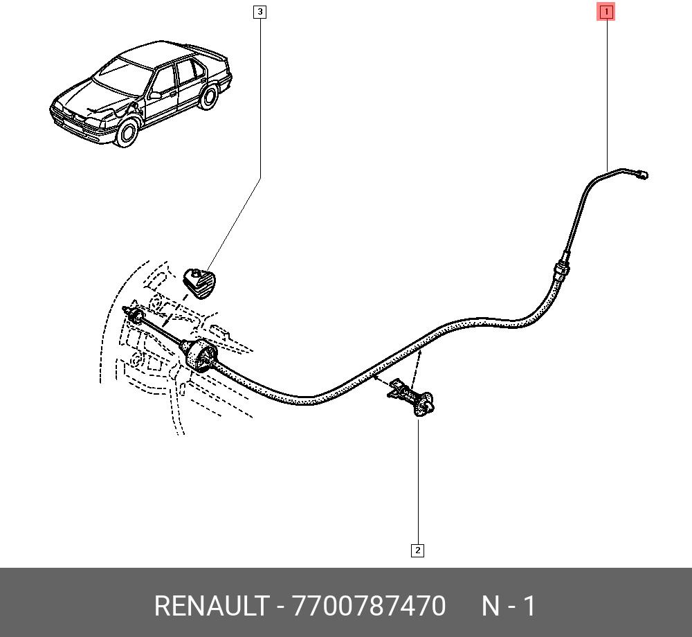 7700787470 RENAULT Трос, управление сцеплением | Купить запчасть