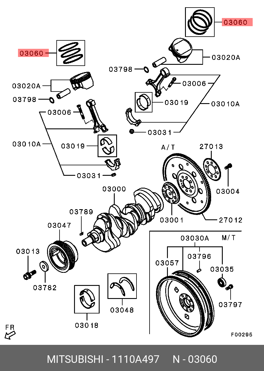 1110A497 Кольца поршня кт MITSUBISHI купить, цена в Челябинске