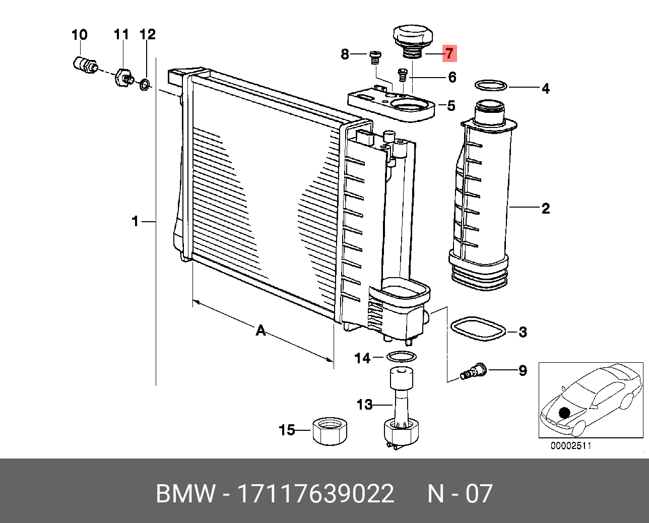 Крышка радиатора (расширительного бачка) BMW 3er E30