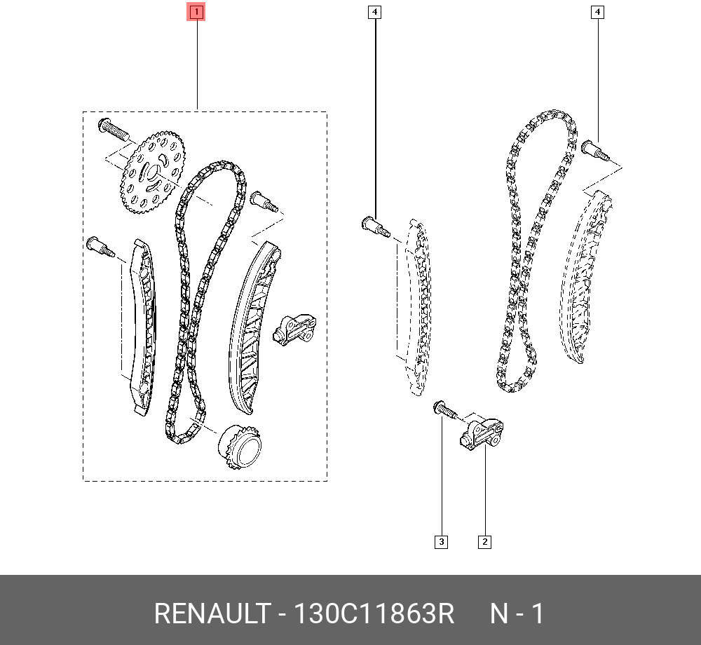 Ремкомплект ГРМ   RENAULT арт. 130C11863R